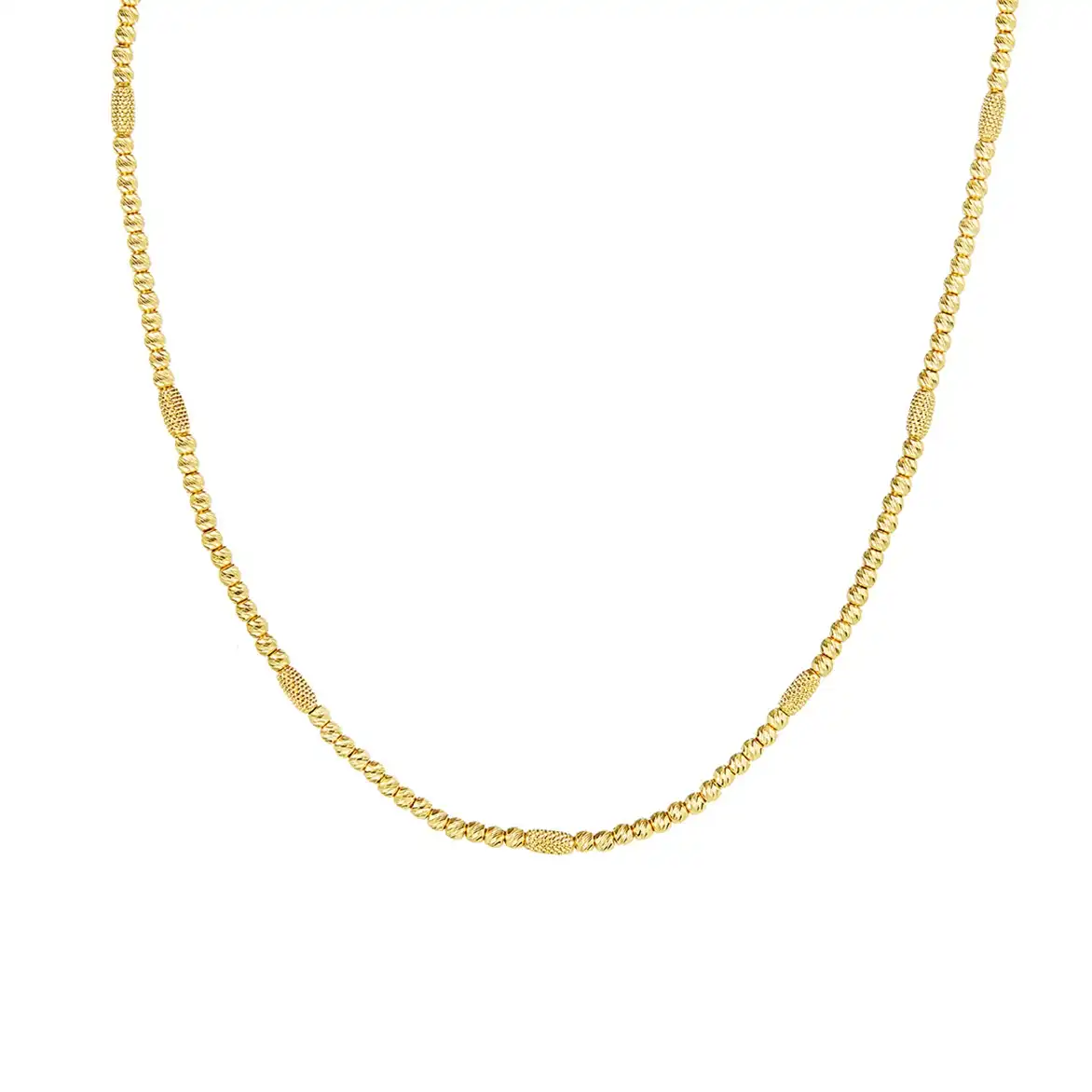 22k Yellow Gold Patterned Fancy handmade short Chain